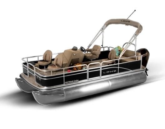 Lowe Boats ULTRA 182 FISH & CRUISE Metallic Black Exterior Beige Upholstery with Cafe Accents