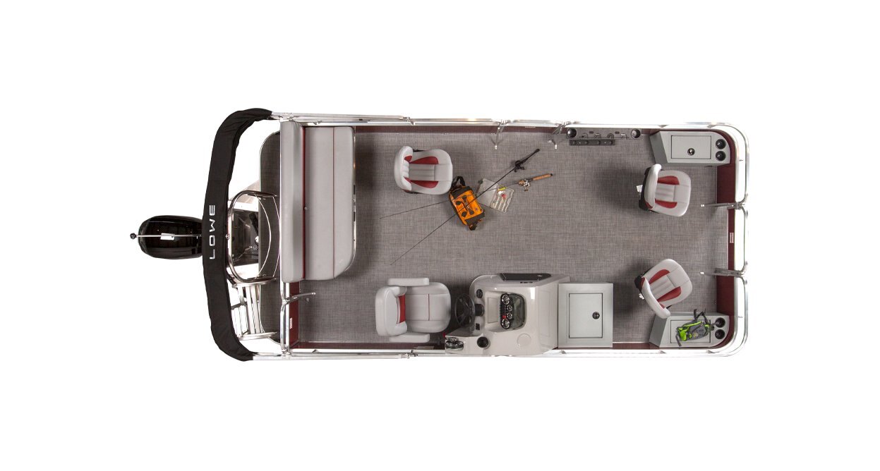 Lowe Boats ULTRA 182 FISH & CRUISE Metallic Red Exterior Beige Upholstery with Cafe Accents