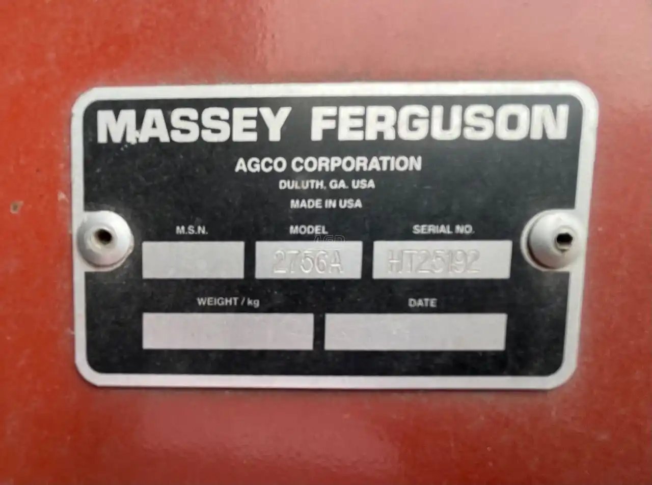 2008 Massey Ferguson 2756A