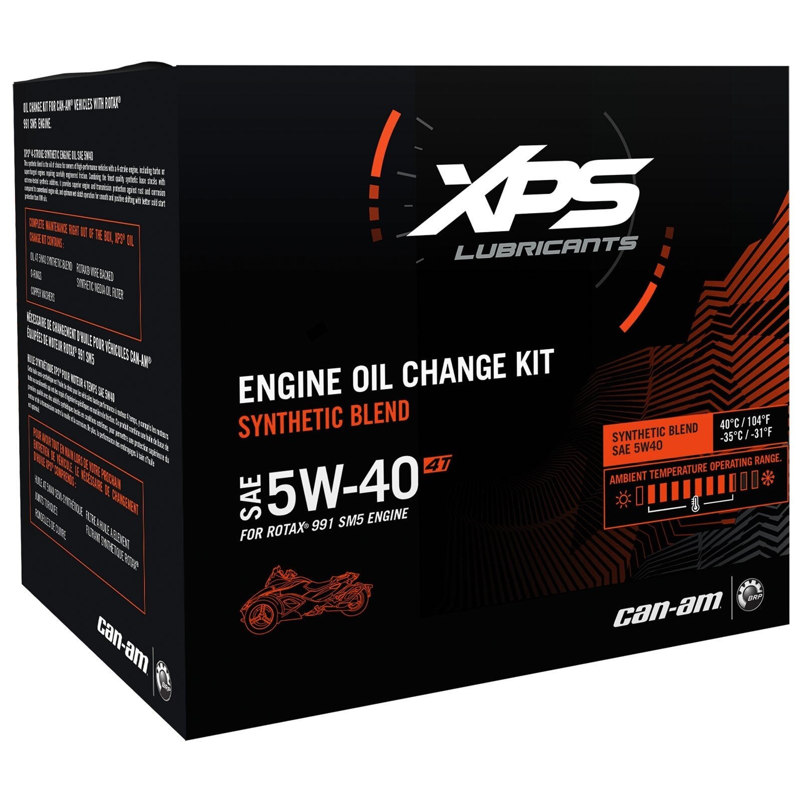 4T 5W 40 Synthetic Blend Oil Change Kit for Rotax 991 (SM5) engine