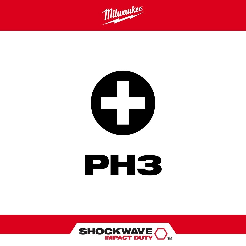 SHOCKWAVE™ 2 Piece Impact Phillips #3 Insert Bits