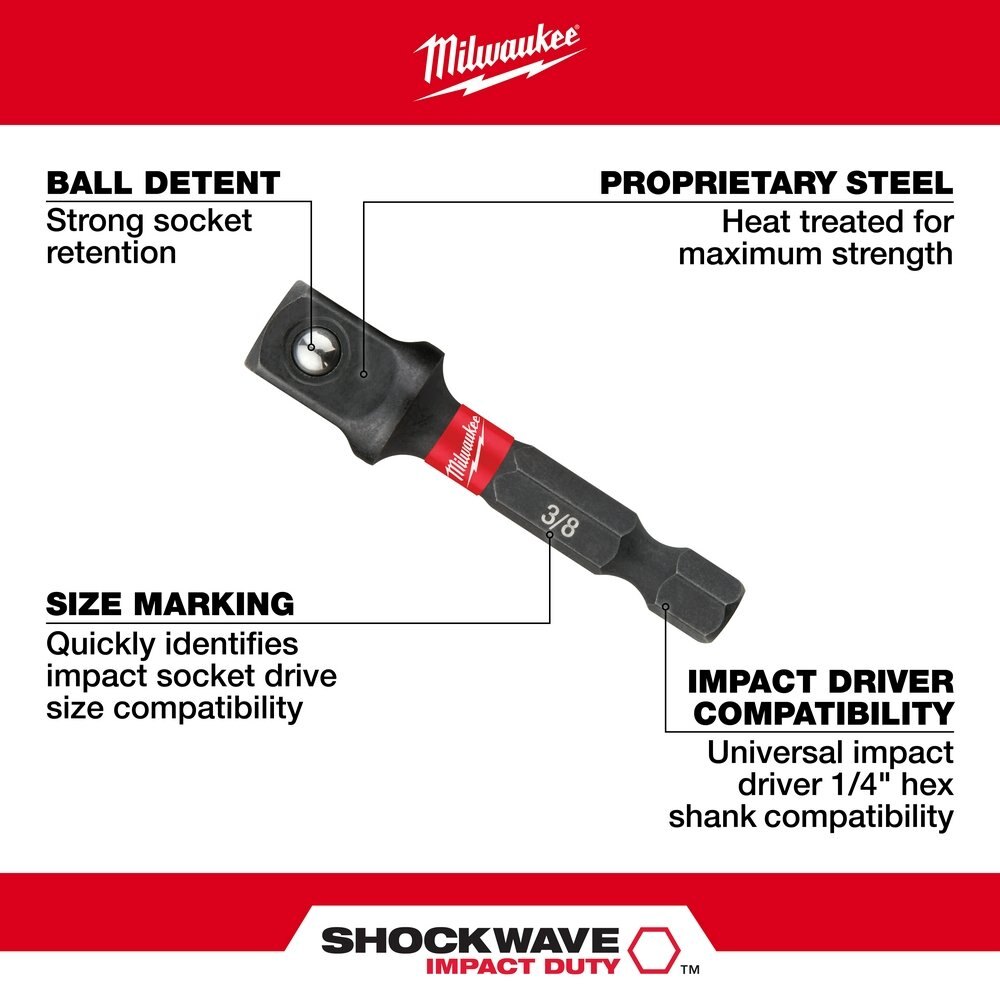 SHOCKWAVE™ Hex Shank Socket Adapter Set