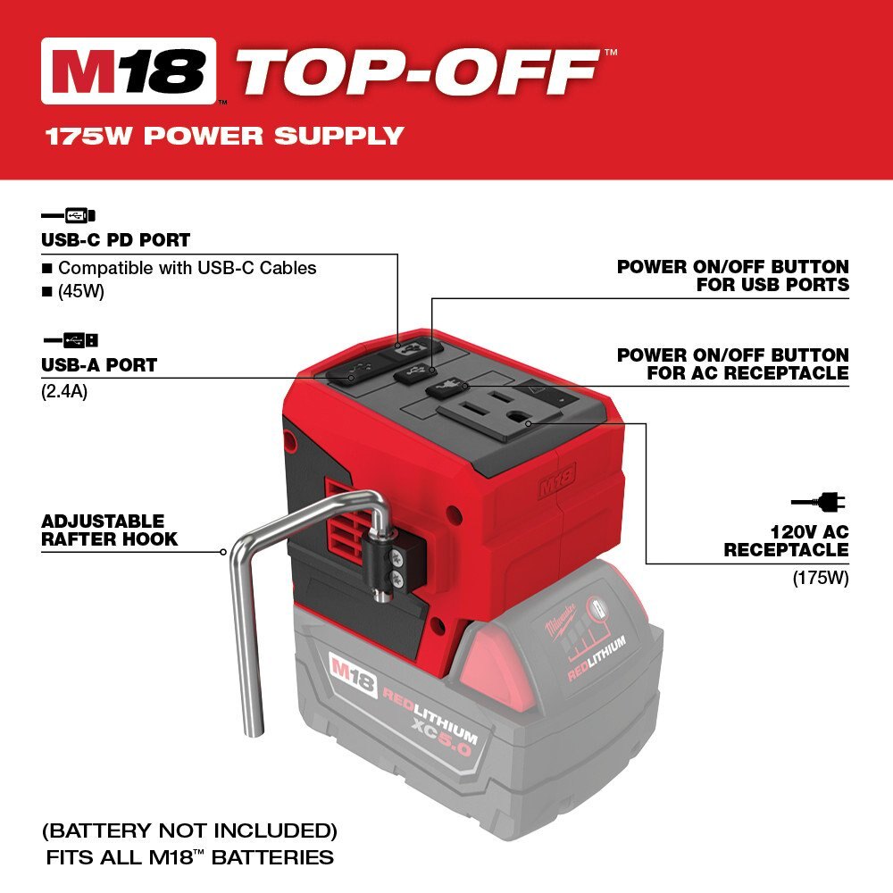 M18™ TOP OFF™ 175W Power Supply