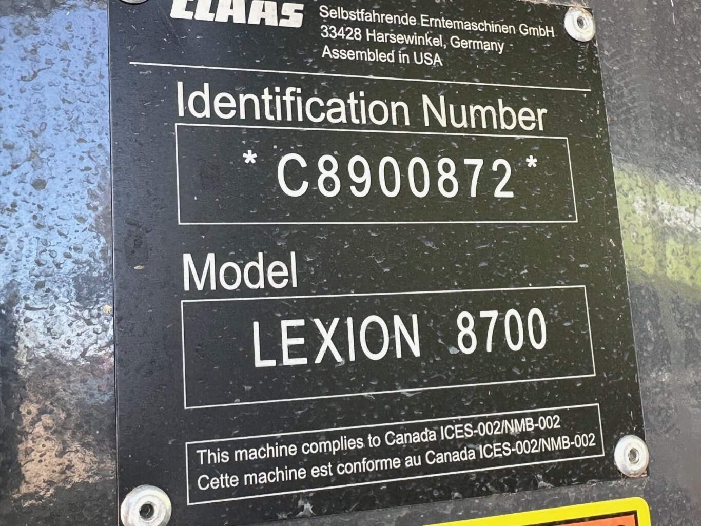 2022 CLAAS LEXION 8700, 355 Hrs, Auto Lube