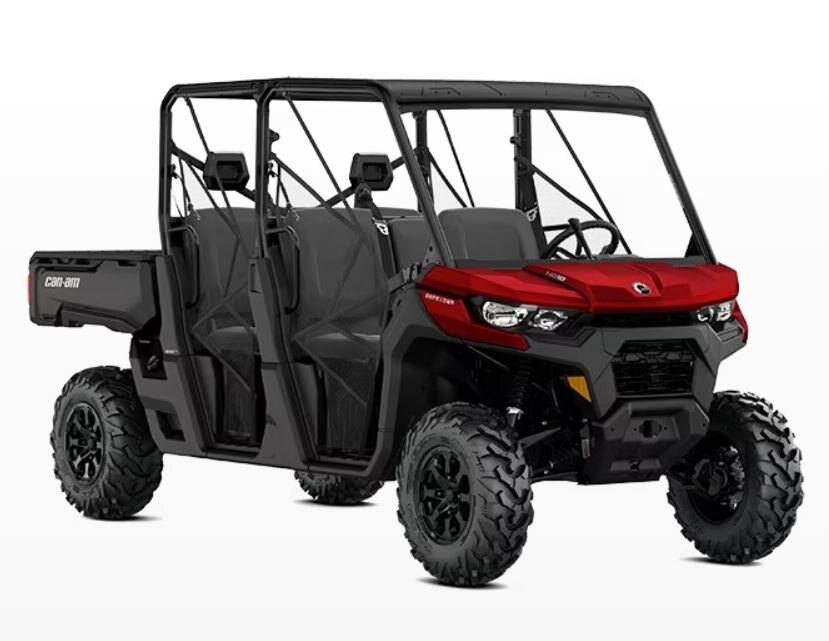 2024 Can Am DEFENDER MAX DPS 65 hp (59 lb ft torque) Rotax HD9 V twin engine Fiery Red