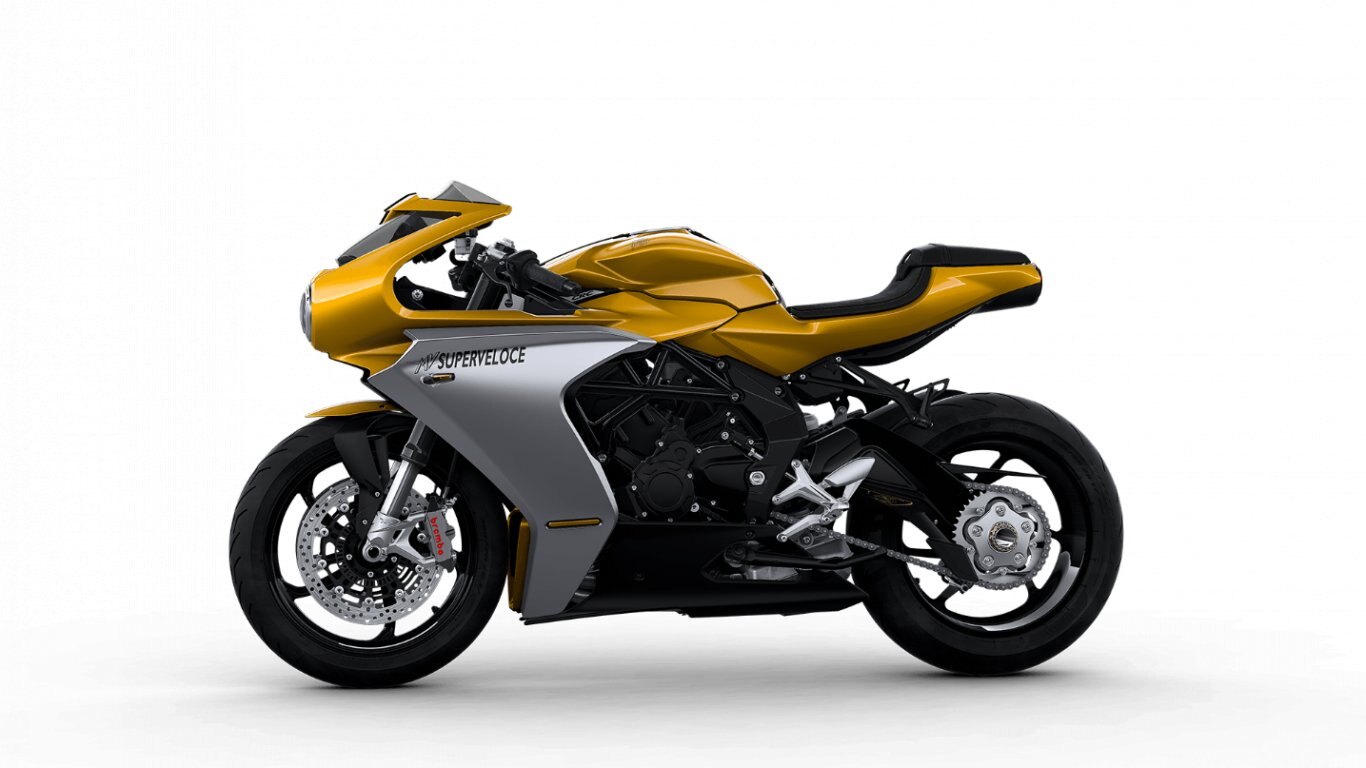 2022 MV Agusta Superveloce 800 Yellow / Silver with Black Wheels