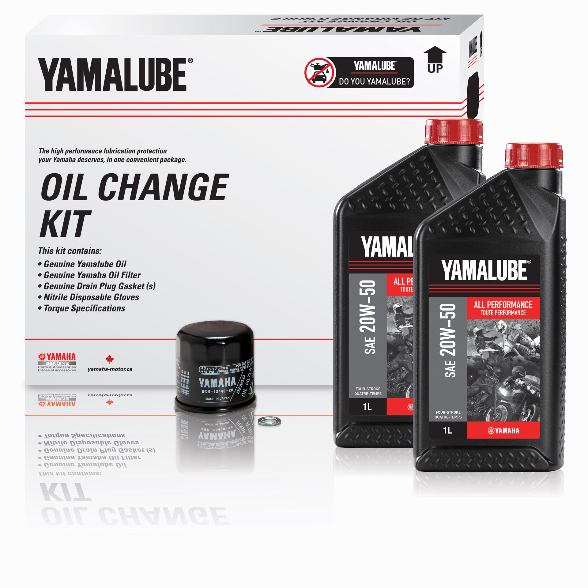 Yamalube® 20W 50 All Performance Oil Change Kit MC (3 L)