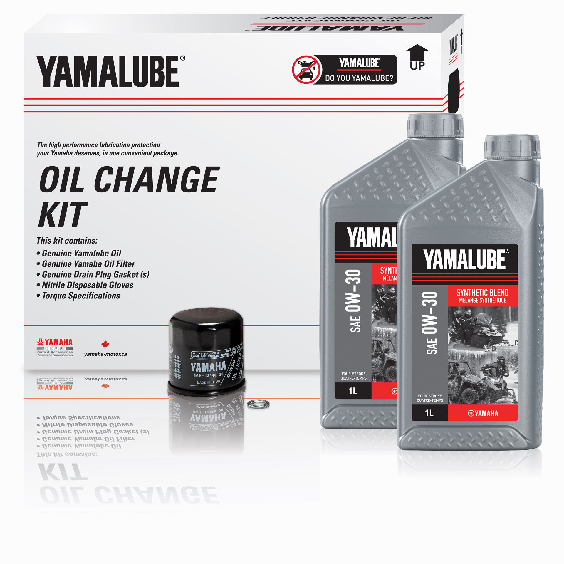 Yamalube® 0W 30 Synthetic Blend Oil Change Kit ATV/SSV (3 L)