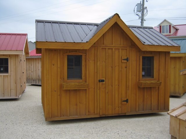 9x12 stained Shed with dormer