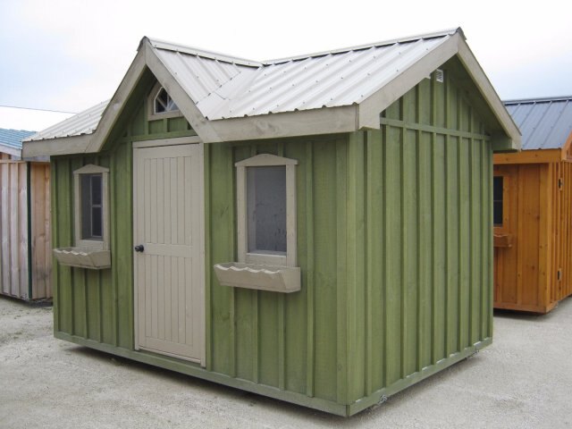 8x12 Outdoor Shed with Dormer, Stained