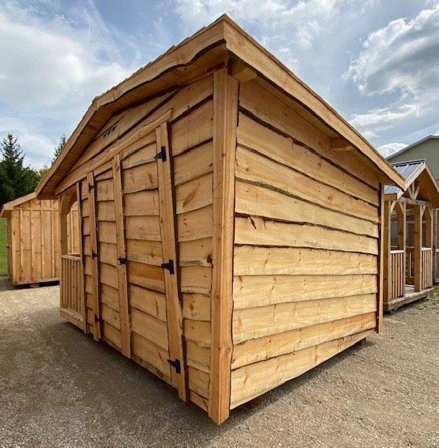 10x12 Crooked Shed with Porch and Railing
