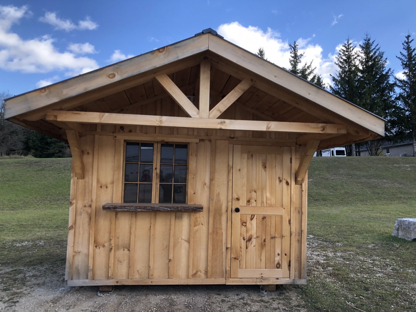 10x10 Cabana Shed with 4 Foot Timber-Frame Overhang