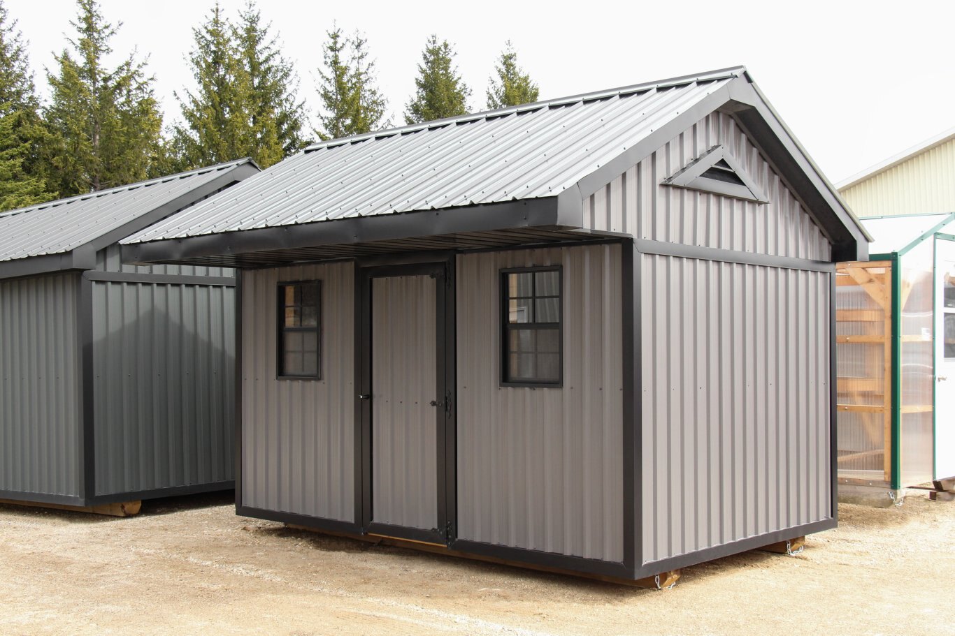 8x12 Metal Shed with 3ft Overhang