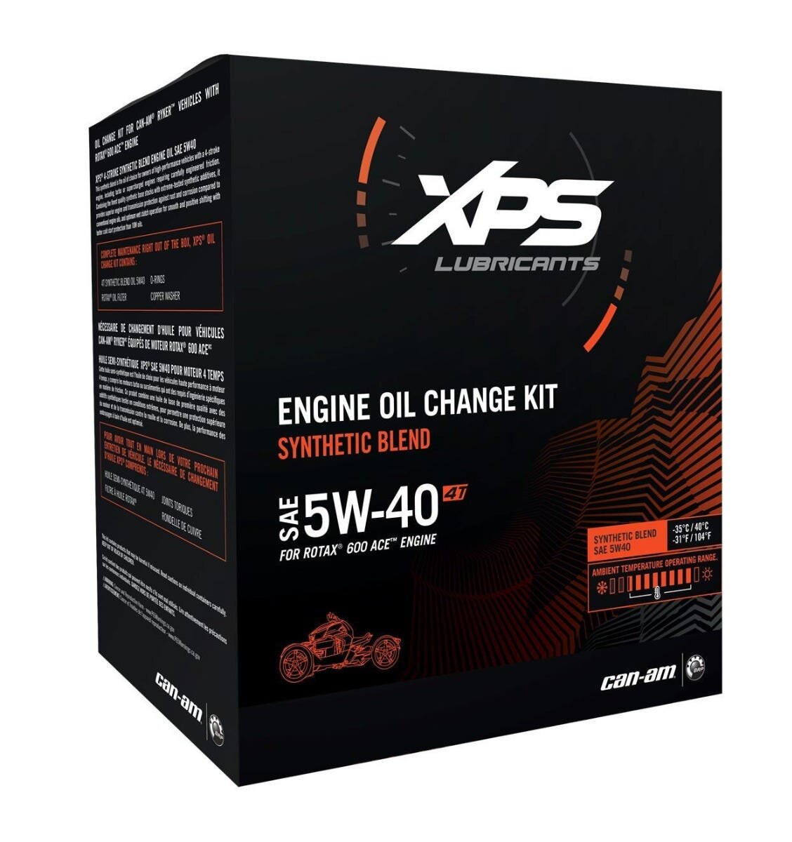 5W 40 Synthetic Blend Oil Change Kit for Can Am Ryker Rotax 600 ACE Engine