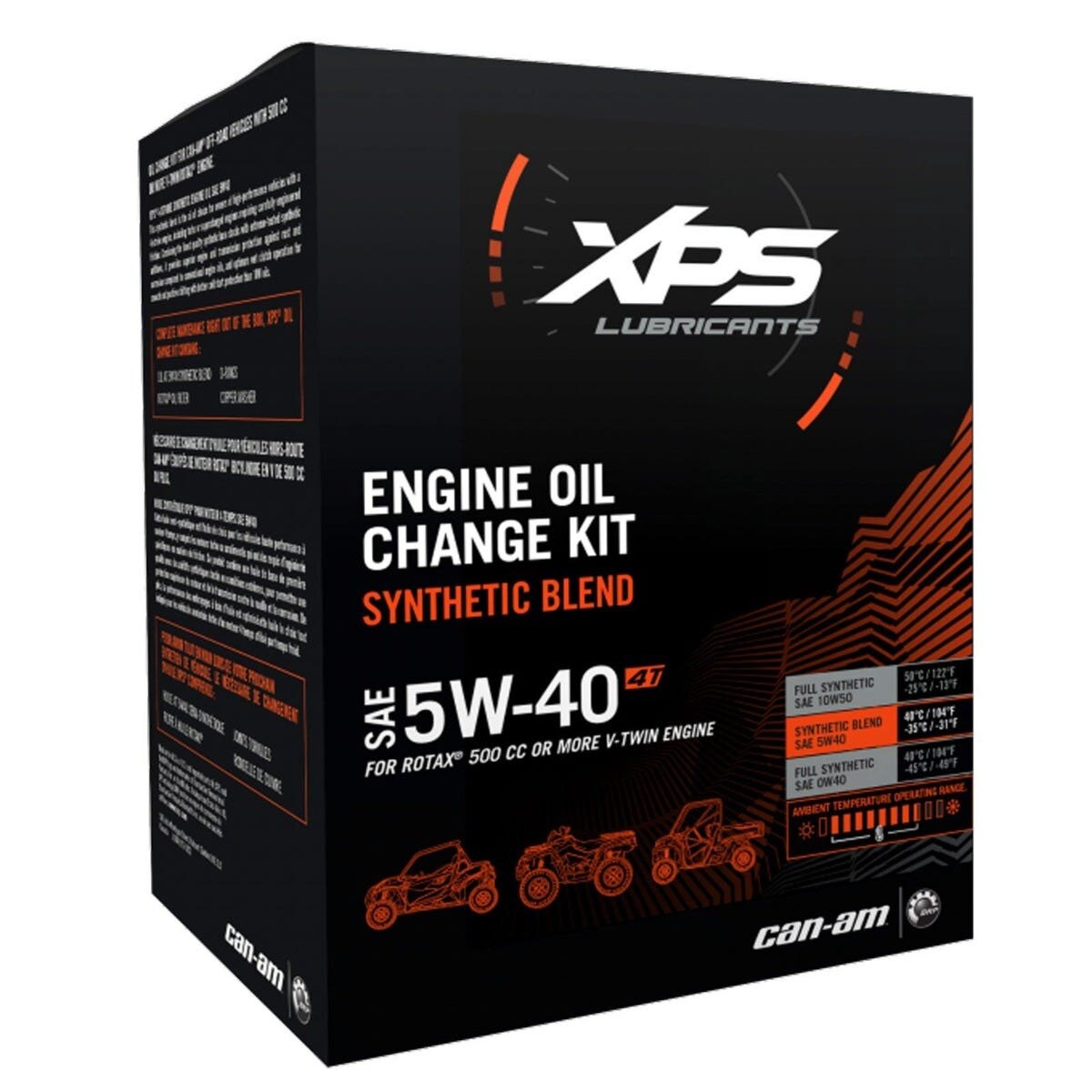 5W 40 Synthetic Blend Oil Change Kit for Can Am ATV/SSV Rotax 500 cc or Greater V Twin Engines