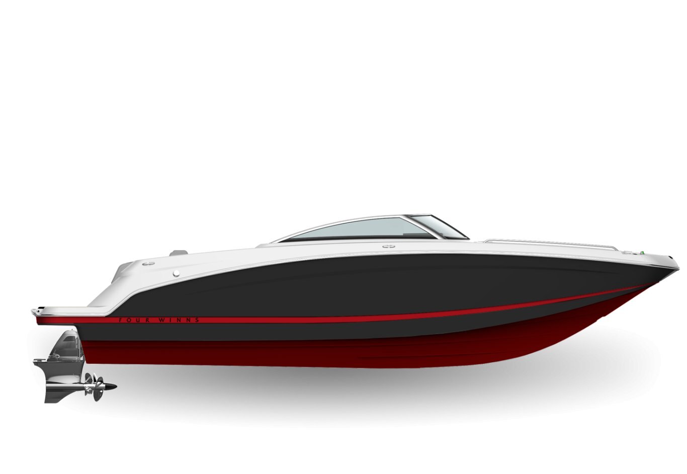 2024 Four Winns HD8 SURF Elevate Jet Black/Crimson Red