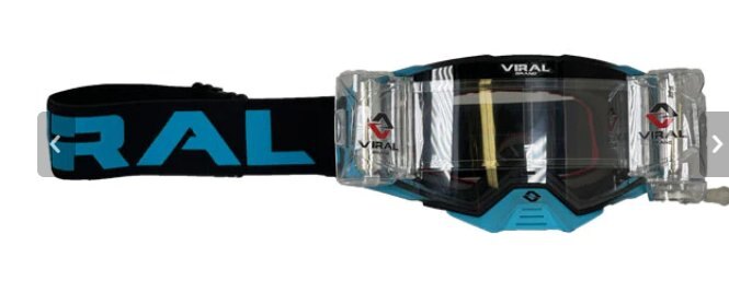 VIRAL GOGGLES WORKS 22 SERIES *CYAN* by Viral Goggles CLEAR ROLL OFF
