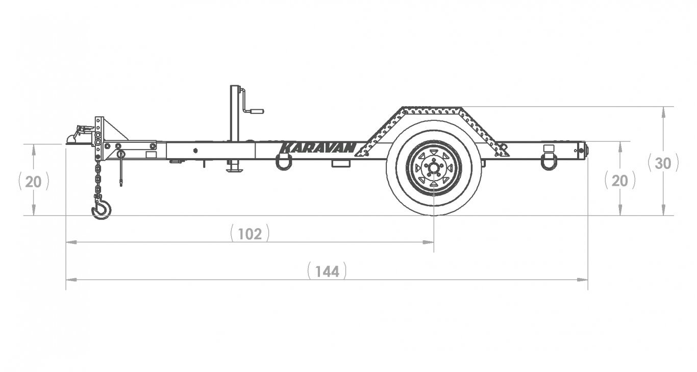 Karavan 48 X 67 IN. 3750# GVWR INDUSTRIAL TRAILER