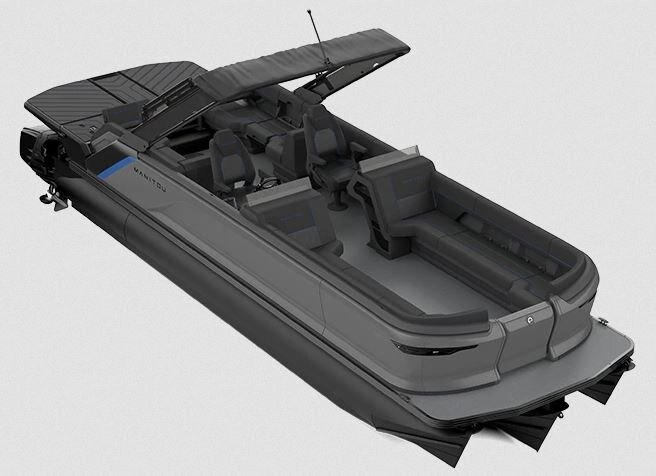 2024 Manitou Explore 26 MAX Navigator Dual Engine Black-Carbon-Blue-Shark-Grey