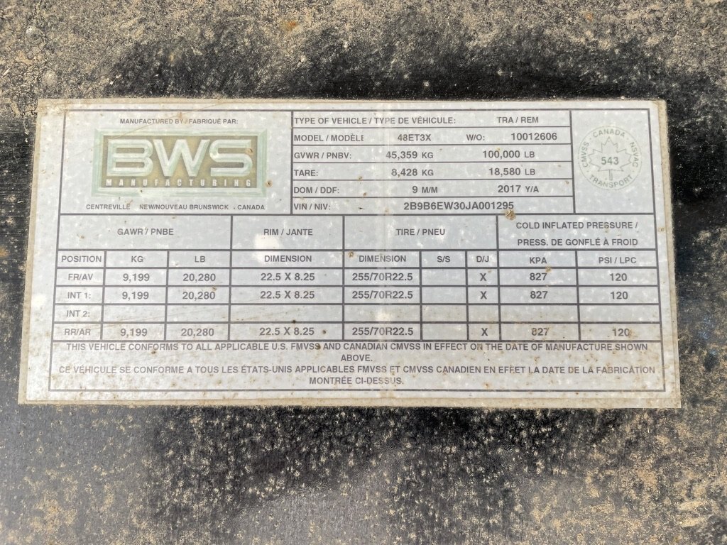 2018 BWS EZ 2 LOAD 48ET3X 48 Ft Step Deck Trailer
