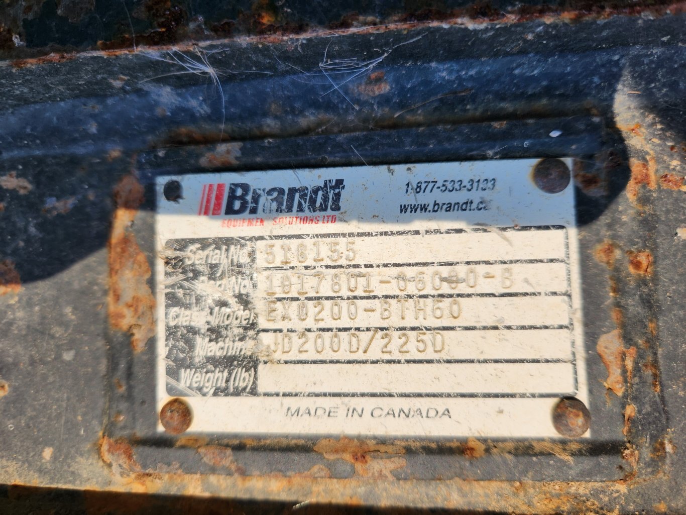 Brandt 200 Series 60 inch Hydraulic Tilting Bucket