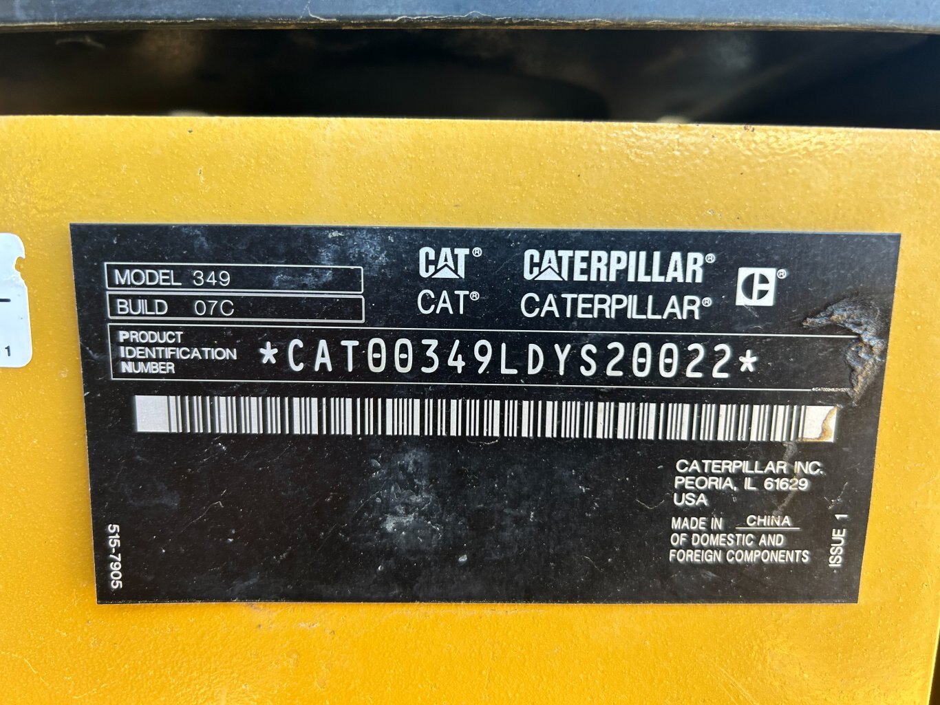2022 Caterpillar 349 07 Excavator w/ Thumb