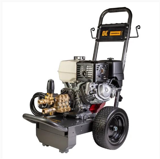 BE Power 4,000 PSI 4.0 GPM Gas Pressure Washer with Honda GX390 Electric Start Engine and Comet Triplex Pump