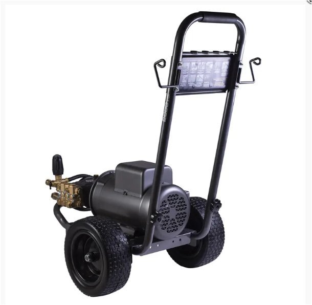 BE Power 2,000 PSI 3.5 GPM Electric Pressure Washer with Baldor Motor and General Triplex Pump
