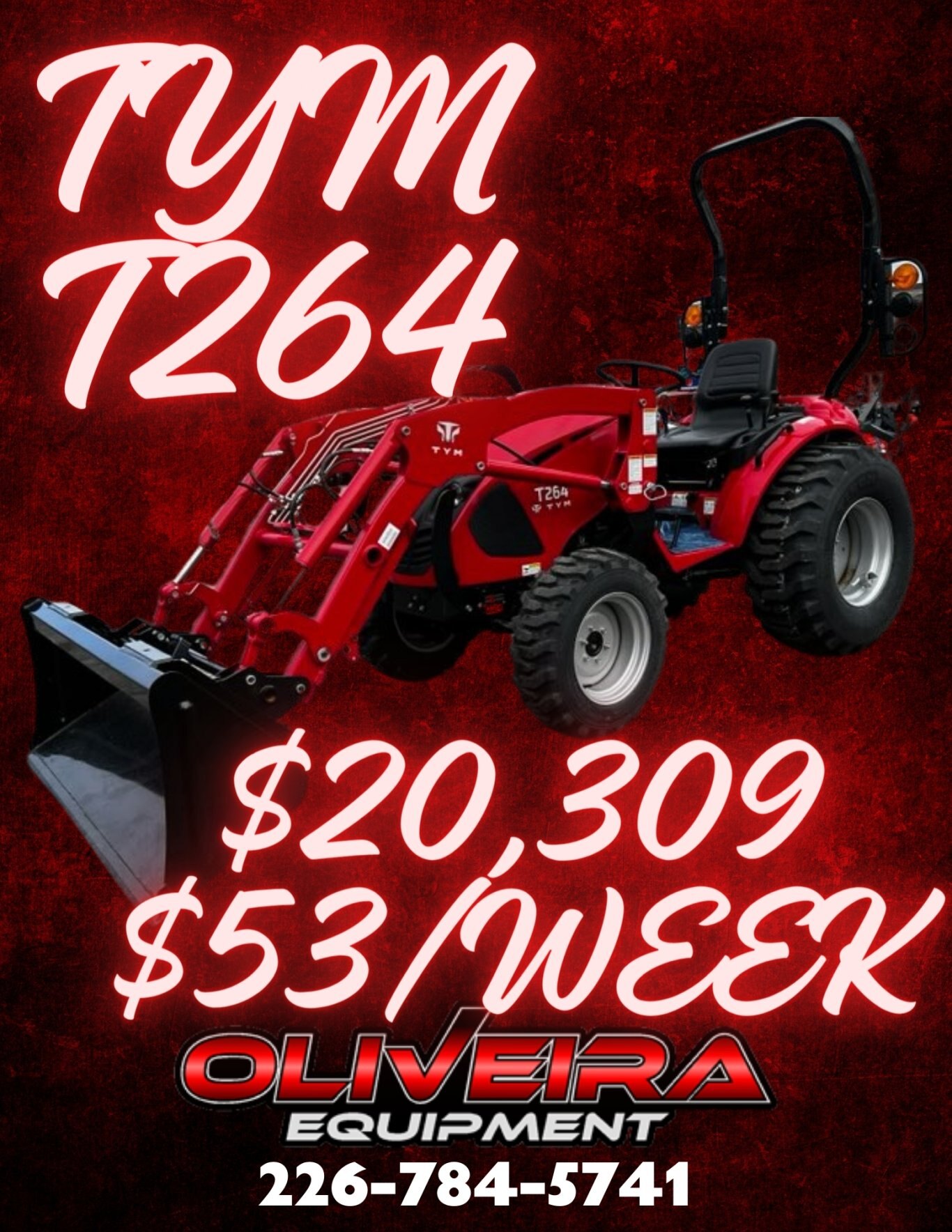 2024 TYM T264 ROPS TRACTOR AND LOADER HST