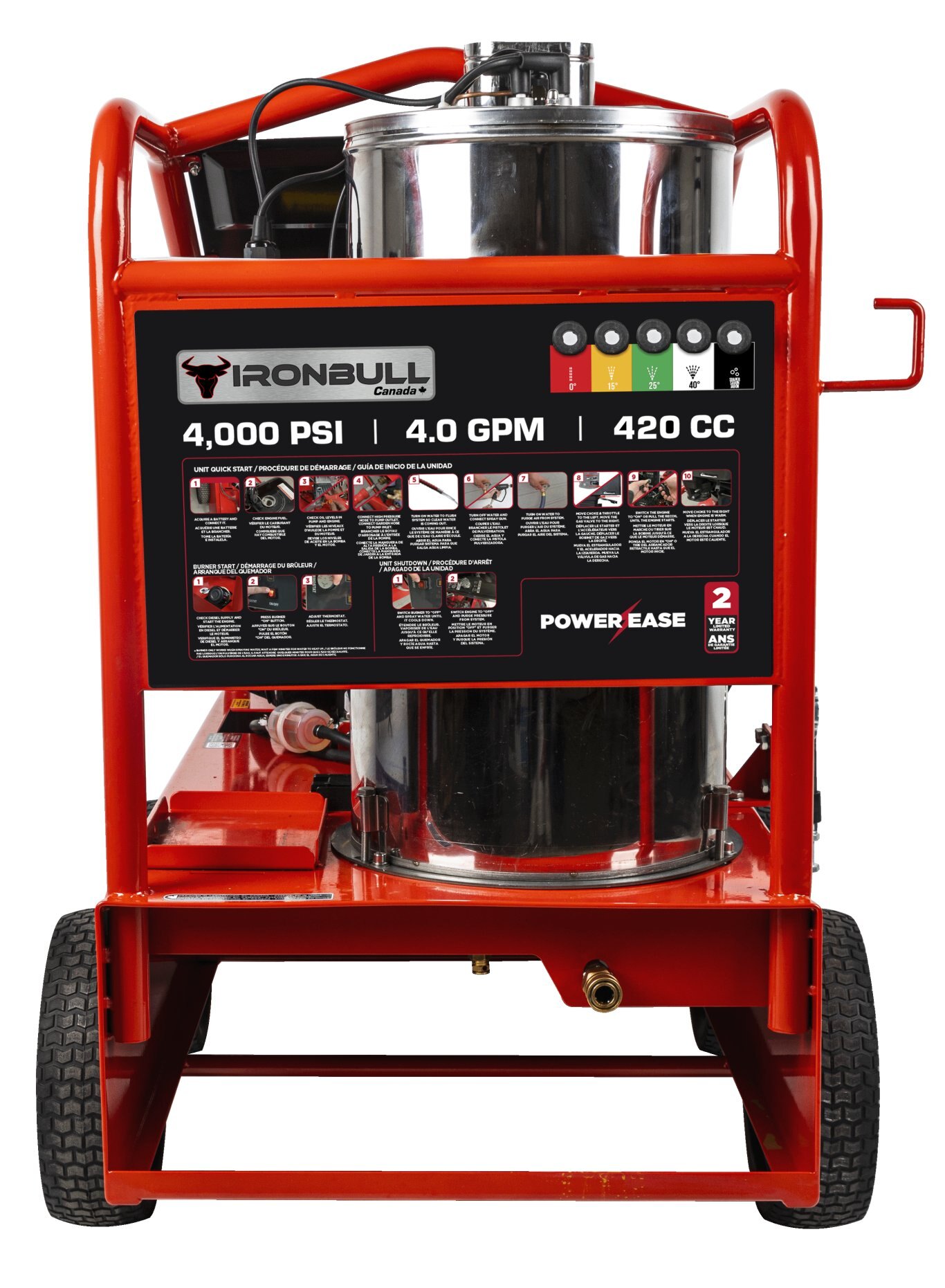 2024 IronBull Hot Water Pressure Washer 4,000PSI 4.0GPM (45 IN STOCK)