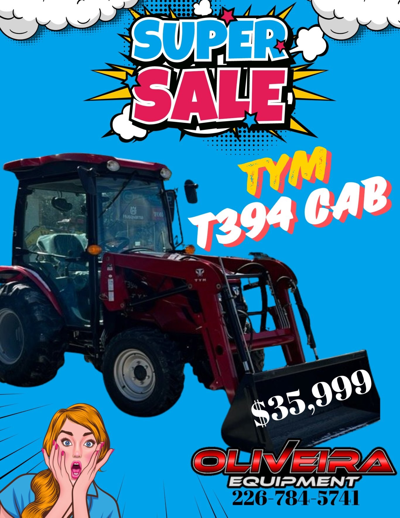 TYM Tractors T394 Cab HST Cab Loader