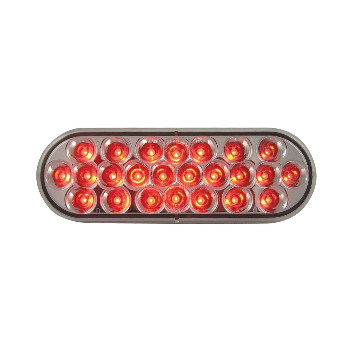 6 INCH OVAL CLEAR RED LED