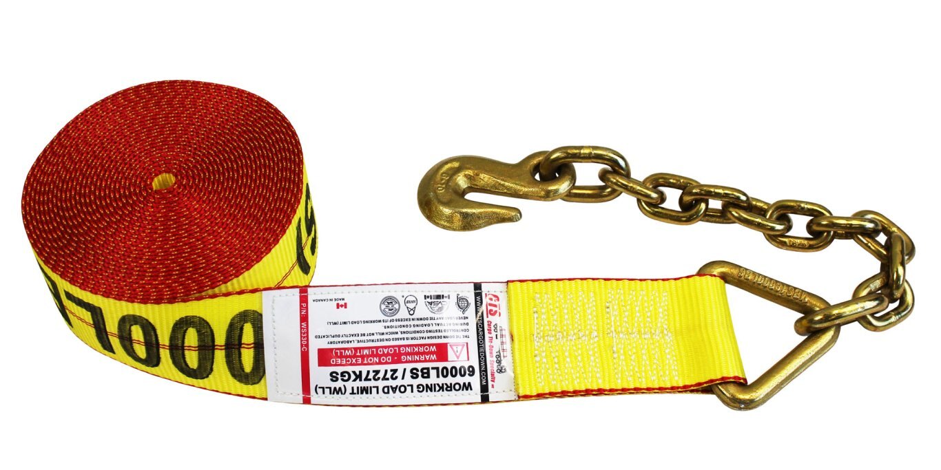 RATCHET STRAP 3"X40' WITH 1/2" HOOK