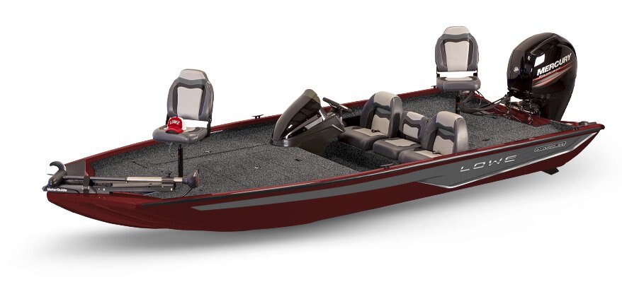 Lowe Boats Stinger 195 Metallic Red Exterior - Gray Poly Roughliner Splatter Black Interior Coating