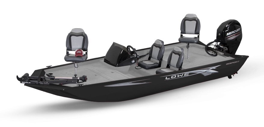 Lowe Boats Skorpion 17 Black Exterior - Light Gray Poly Roughliner Interior Coating