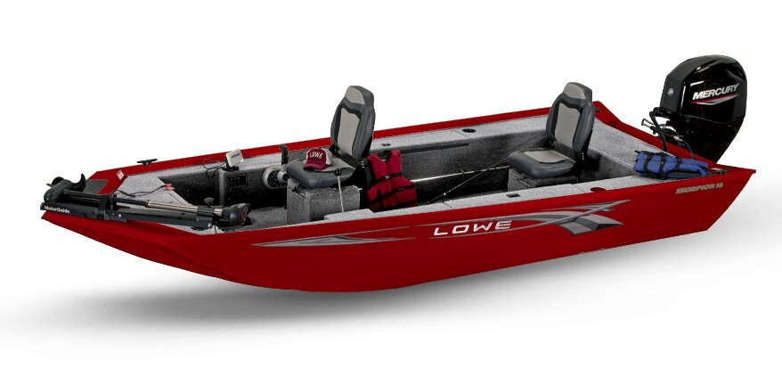 Lowe Boats Skorpion SS Candy Apple Red Exterior - Light Gray Poly Roughliner Interior Coating