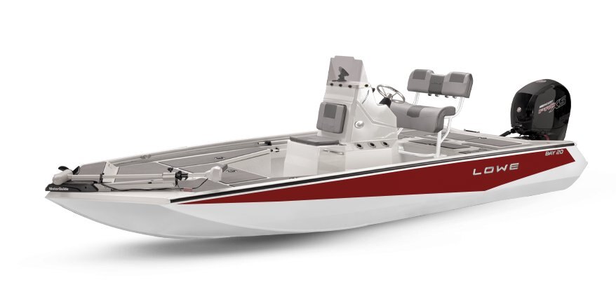 Lowe Boats 20 BAY 2-Tone White Base & Candy Apple Red Accent