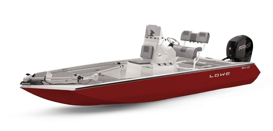 Lowe Boats 20 BAY Bright White Interior Poly - Candy Apple Red Hull