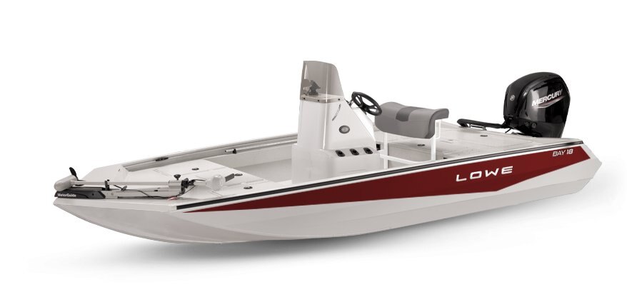 Lowe Boats 18 BAY 2-Tone White Base & Candy Apple Red Accent