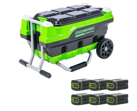 Greenworks 82V Six Port Charger with Six 4Ah Batteries Included (82CH62K-64)