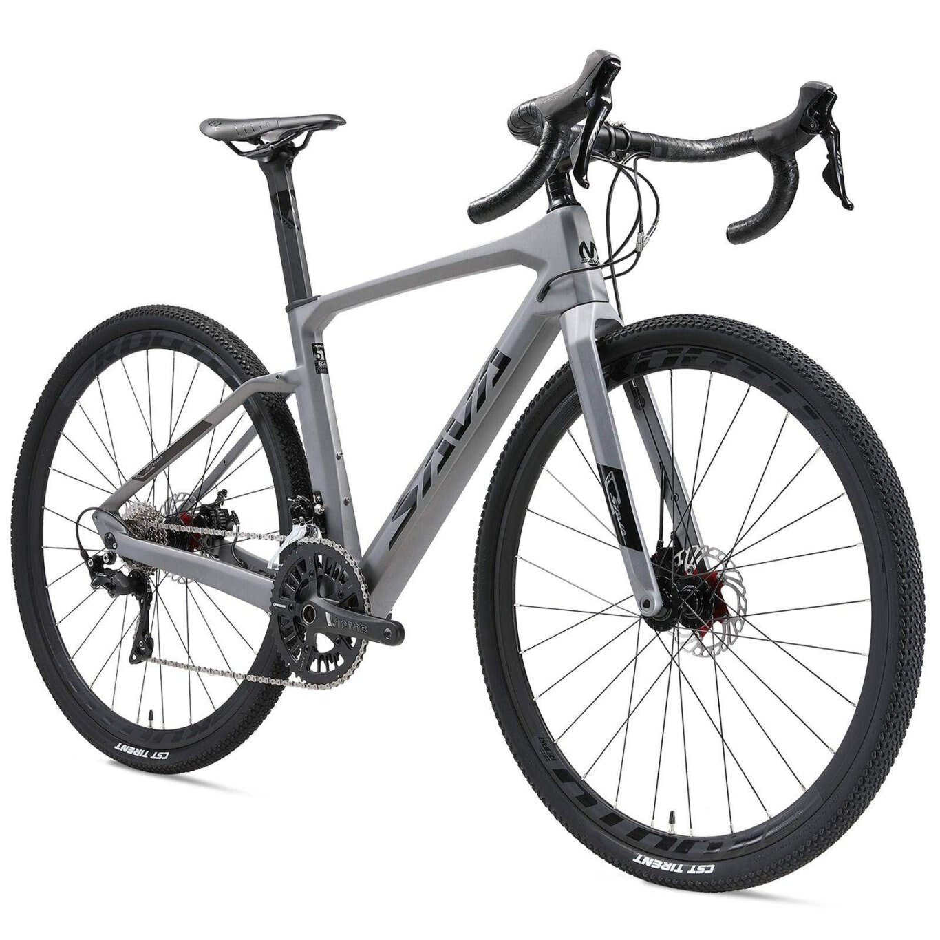Vélo de route en gravier en fibre de carbone SAVA Trailblazer 3.0 2023 18 vitesses / gris