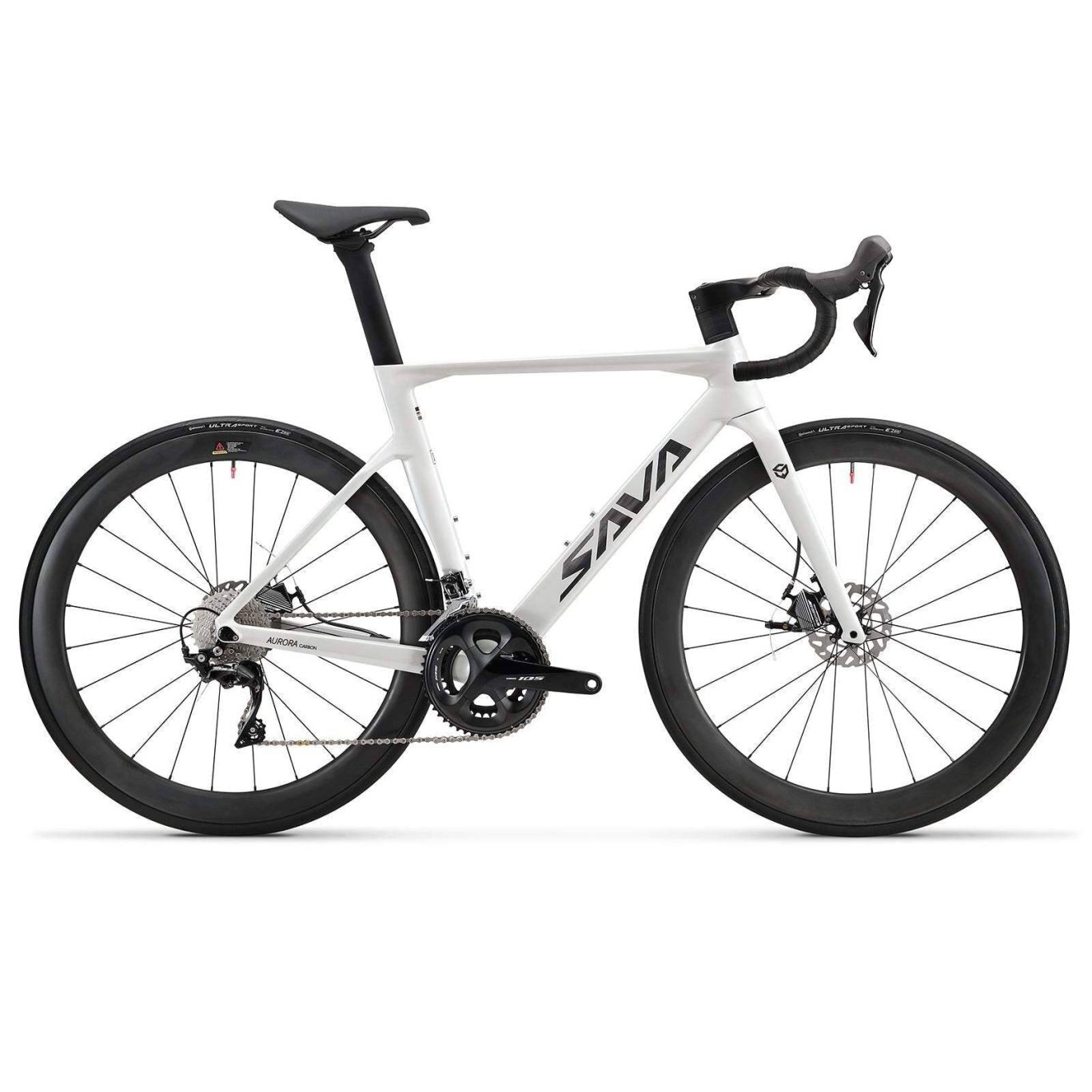 Vélo de route SAVA AURORA Disc 7.0 en carbone 2023 22 vitesses / blanc