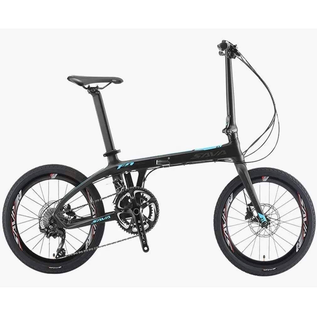 2023 SAVA 20 Inch Z1 Carbon Folding Bike 20 Speed / Black Blue