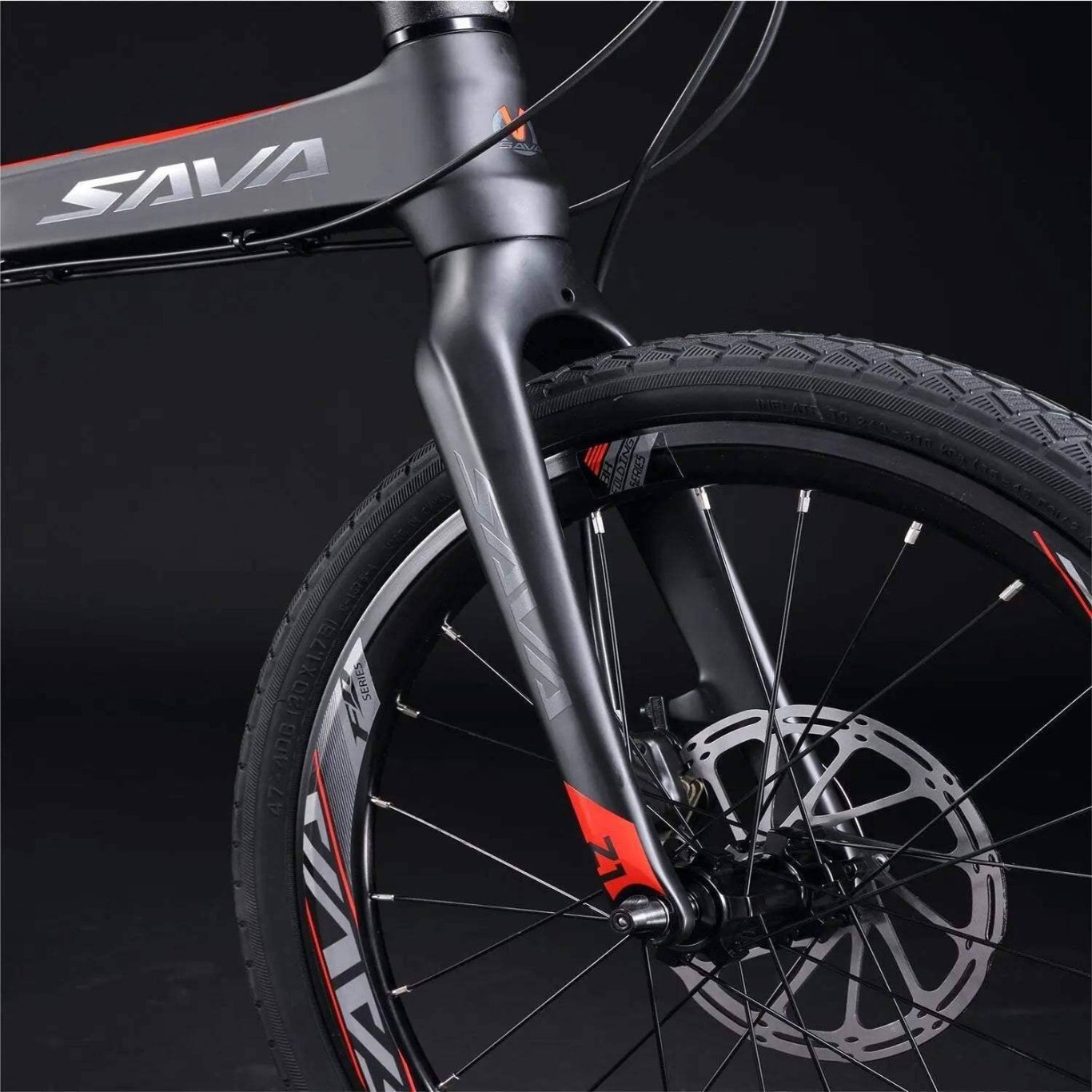 2023 SAVA 20 Inch Z1 Carbon Folding Bike 20 Speed / Black Blue