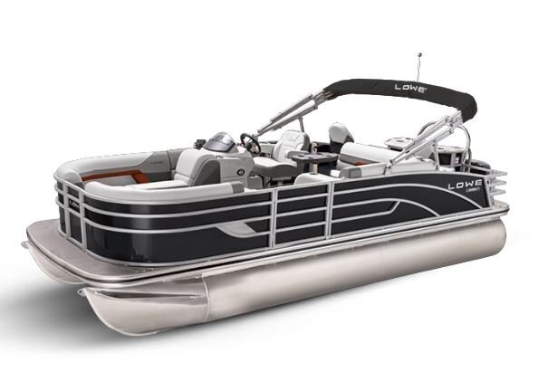 Lowe Boats SF232 Charcoal Metallic Exterior - Grey Upholstery with Red Accents