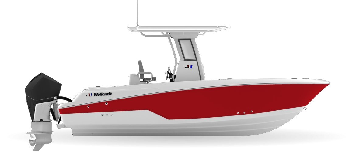 2024 Wellcraft 243 Fisherman Crimson Red