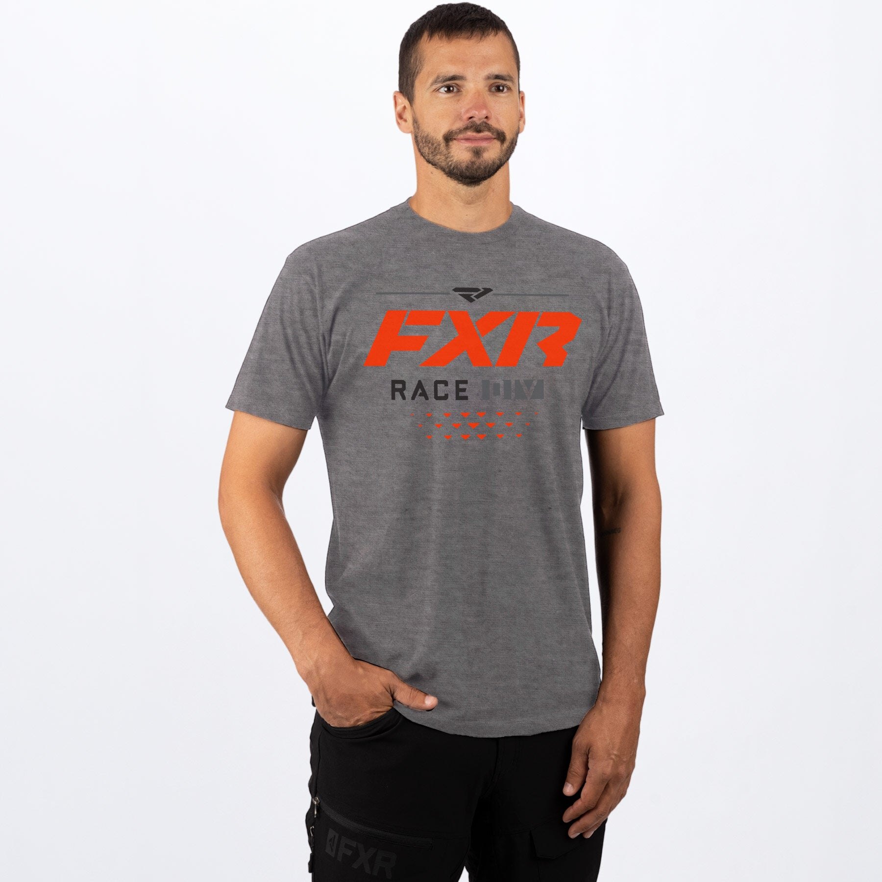 Men's Race Div Premium T Shirt 3XL Grey Heather/Lava