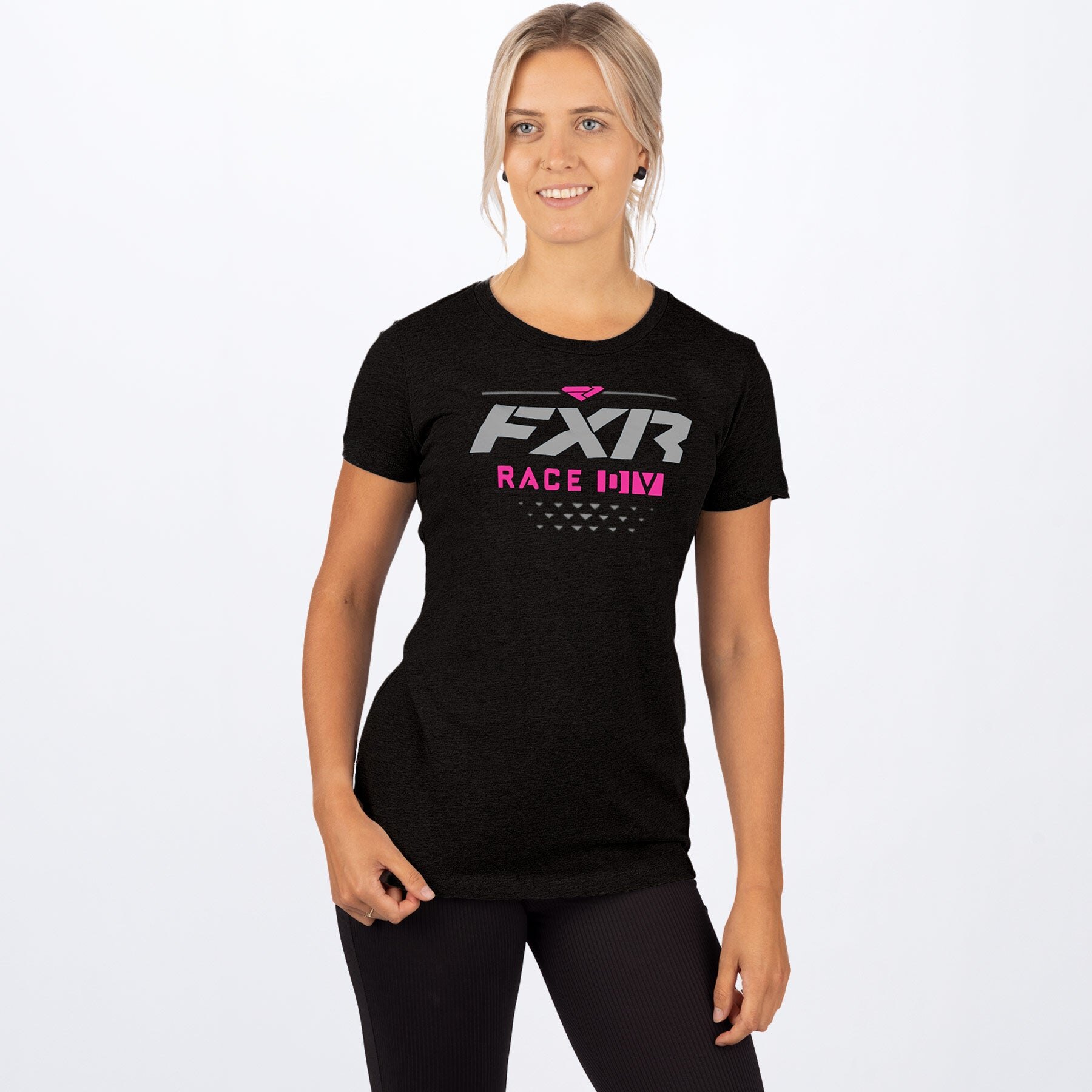Women's Race Div T Shirt XS Grey Heather/Sky Blue