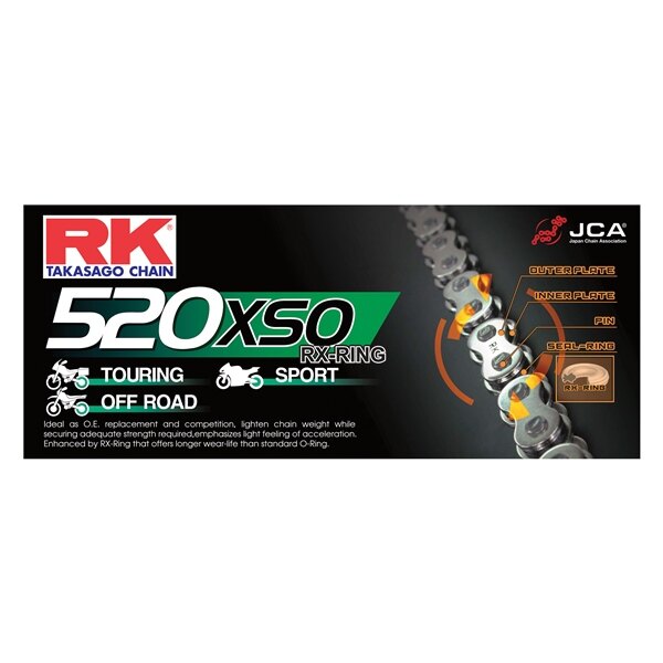 RK EXCEL Chain 520XSO Road & Off Road X'ring Chain 90
