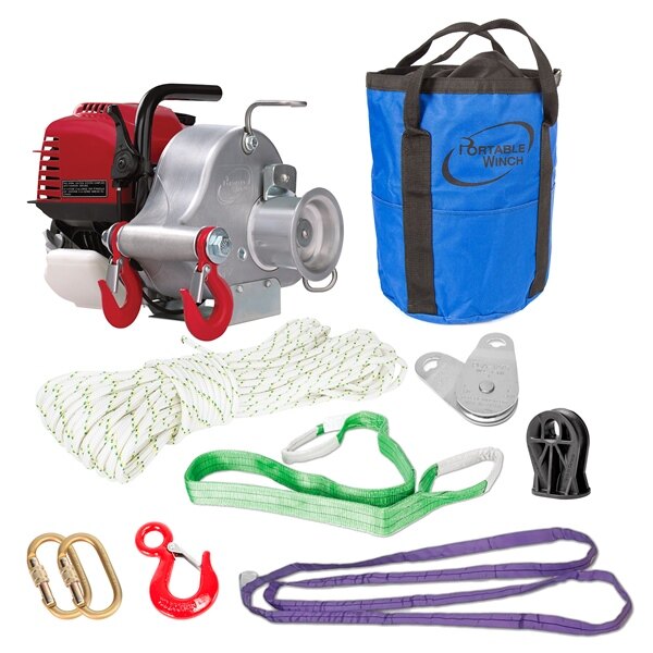 Portable Winch GX35 Gas Powered Winch with Accessories